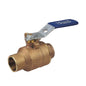 2-Piece Ball Valve, 2 in, C, Full Port, Plated Brass Ball, Bronze