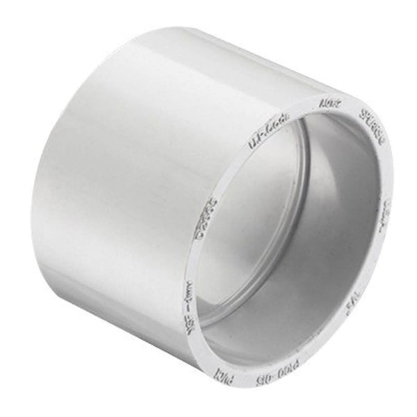 Coupling, 6 in, Hub, DWV, PVC