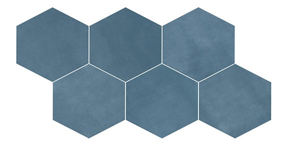 Bee Hive Medley Blue Hexagon 8 1/2X10 Matte