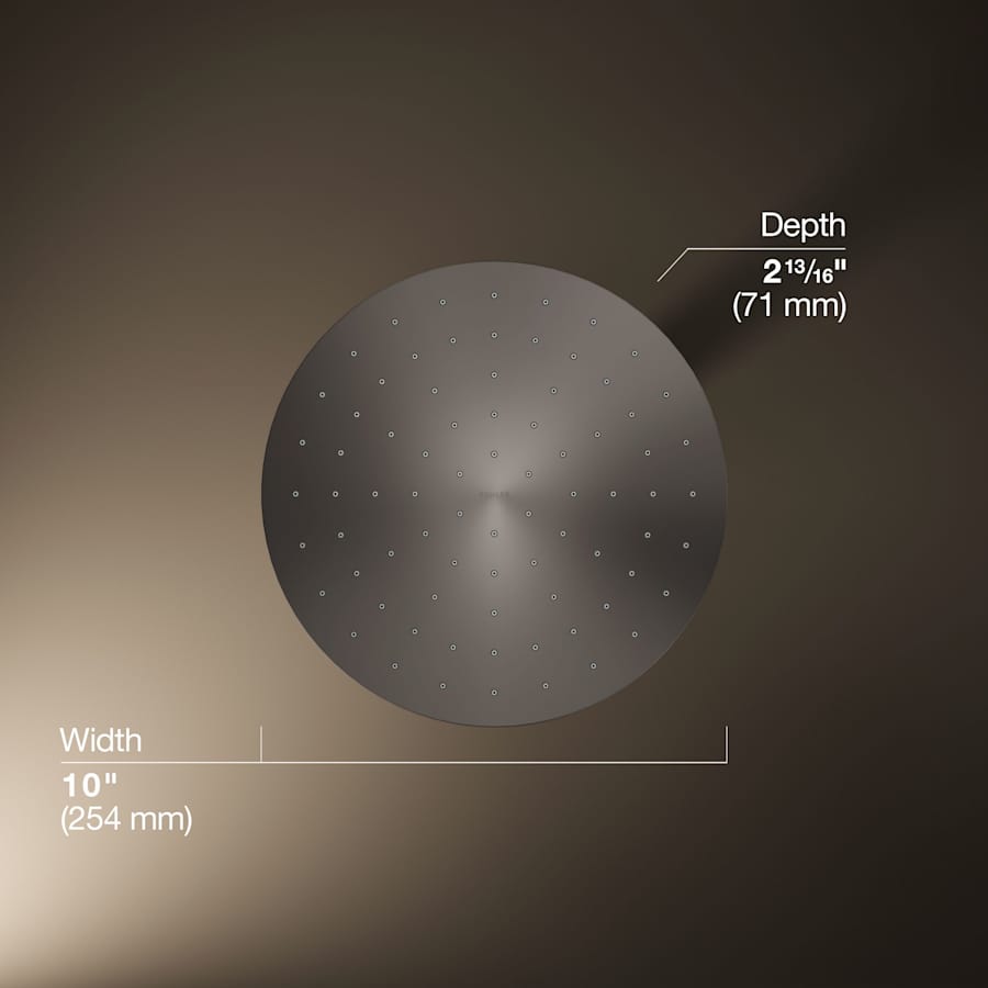 Contemporary Round 10" Single Function 2.5 GPM Rainhead with MasterClean Sprayface and Katalyst Air-Induction Technology