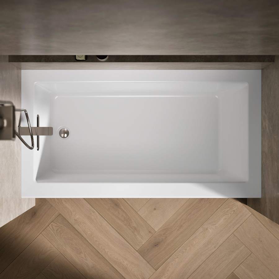Underscore 60" Soaking Bathtub for Three Wall Alcove Installation with Left Drain and 68 Gallon Water Capacity