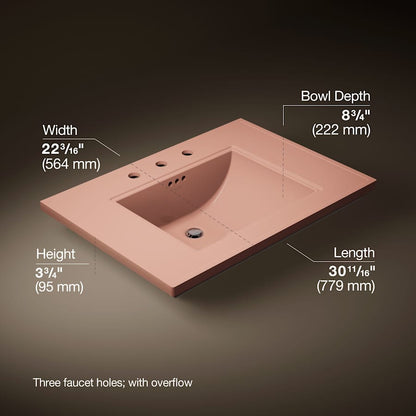 Memoirs Stately 30" Fireclay Pedestal Bathroom Sink with 3 Holes Drilled and Overflow