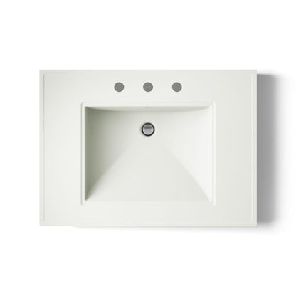 Memoirs Stately 30" Fireclay Pedestal Bathroom Sink with 3 Holes Drilled and Overflow