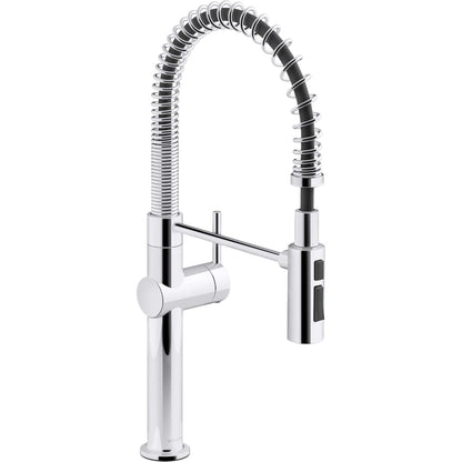 Crue Semi-Professional Single Hole Kitchen Faucet with Three-Function Spray Head