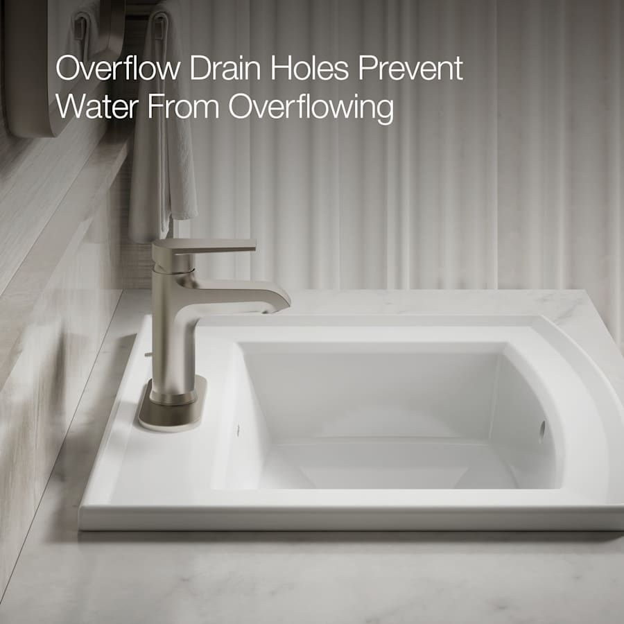 Archer 22-5/8" Drop In Bathroom Sink with 3 Holes Drilled and Overflow
