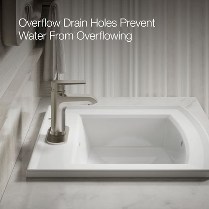 Archer 22-5/8" Drop In Bathroom Sink with 3 Holes Drilled and Overflow