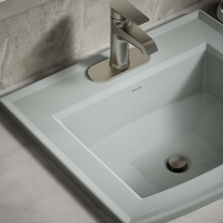 Archer 22-5/8" Drop In Bathroom Sink with 3 Holes Drilled and Overflow