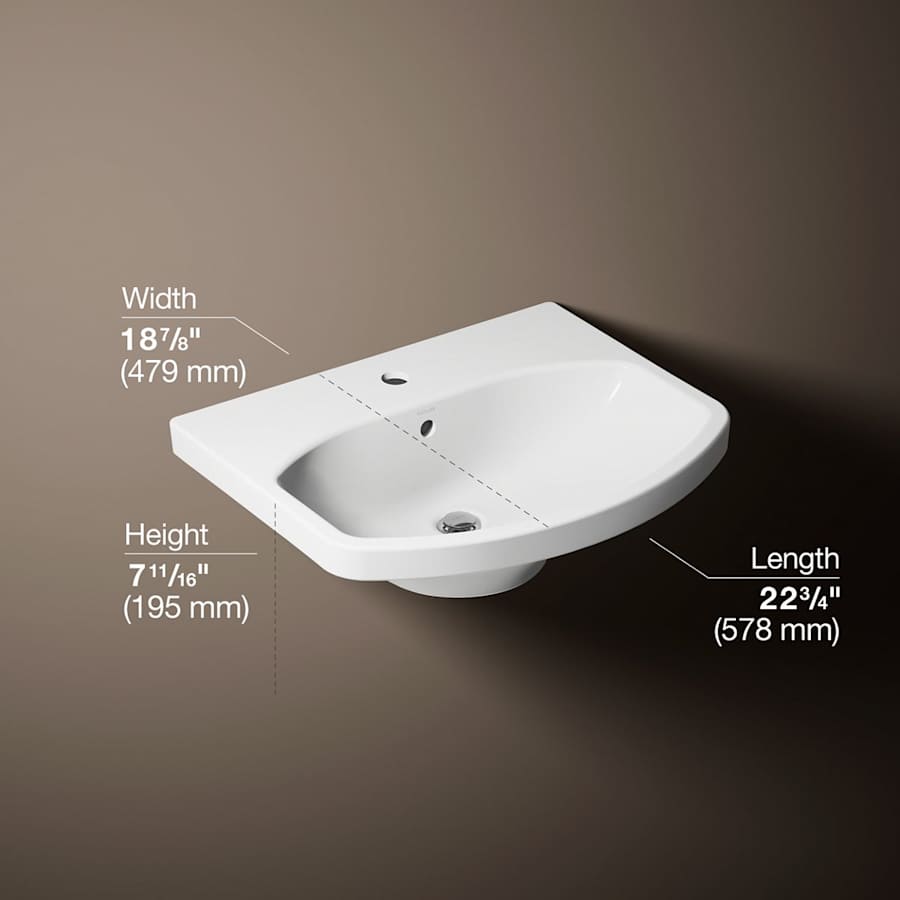 Cimarron 21" Pedestal Bathroom Sink with 1 Hole Drilled and Overflow