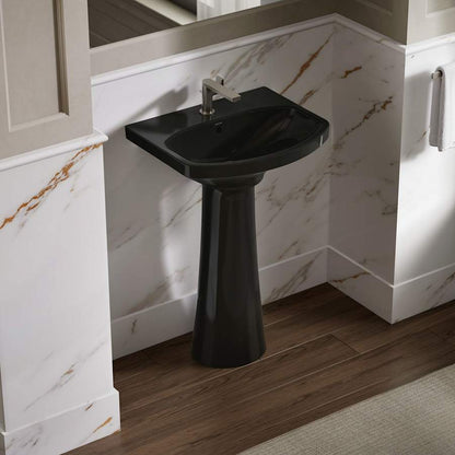 Cimarron 21" Pedestal Bathroom Sink with 1 Hole Drilled and Overflow