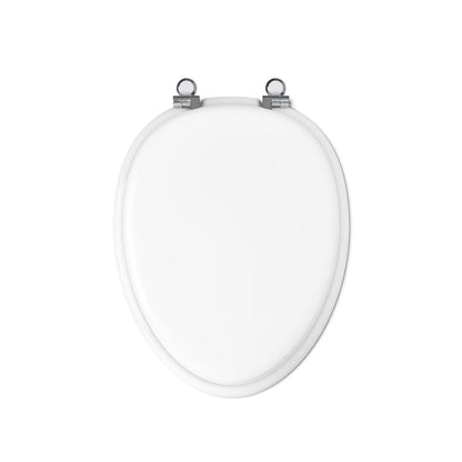Kathryn Elongated Closed-Front Toilet Seat with Polished Chrome Hinges