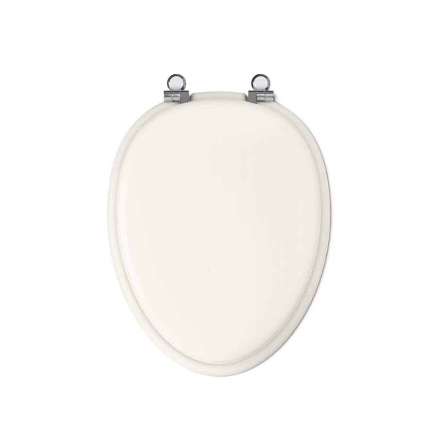 Kathryn Elongated Closed-Front Toilet Seat with Polished Chrome Hinges