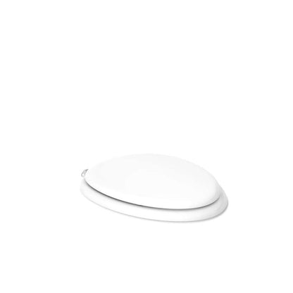 Kathryn Elongated Closed-Front Toilet Seat with Polished Chrome Hinges