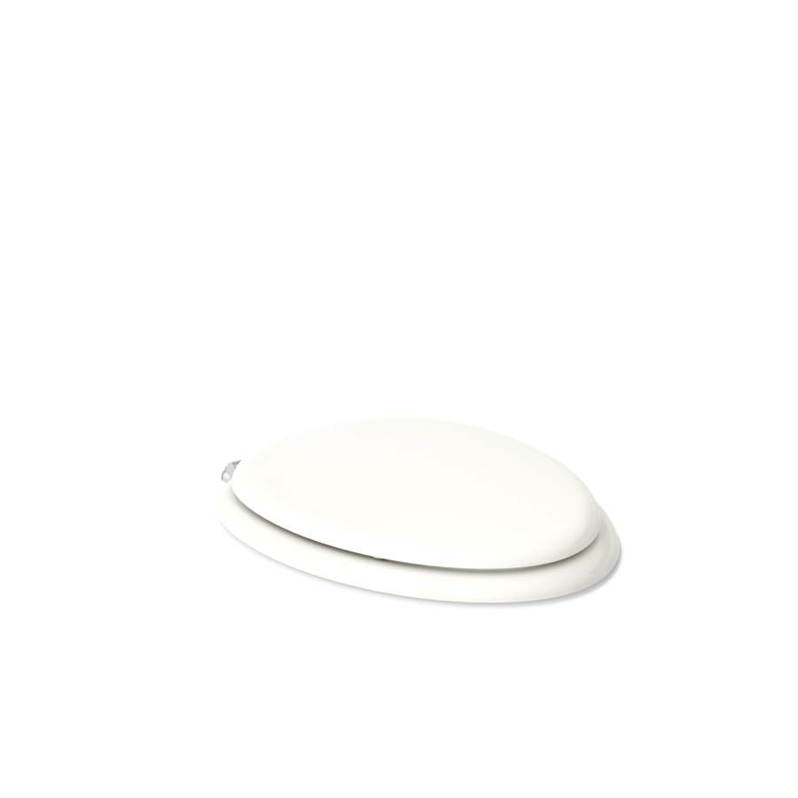 Kathryn Elongated Closed-Front Toilet Seat with Polished Chrome Hinges