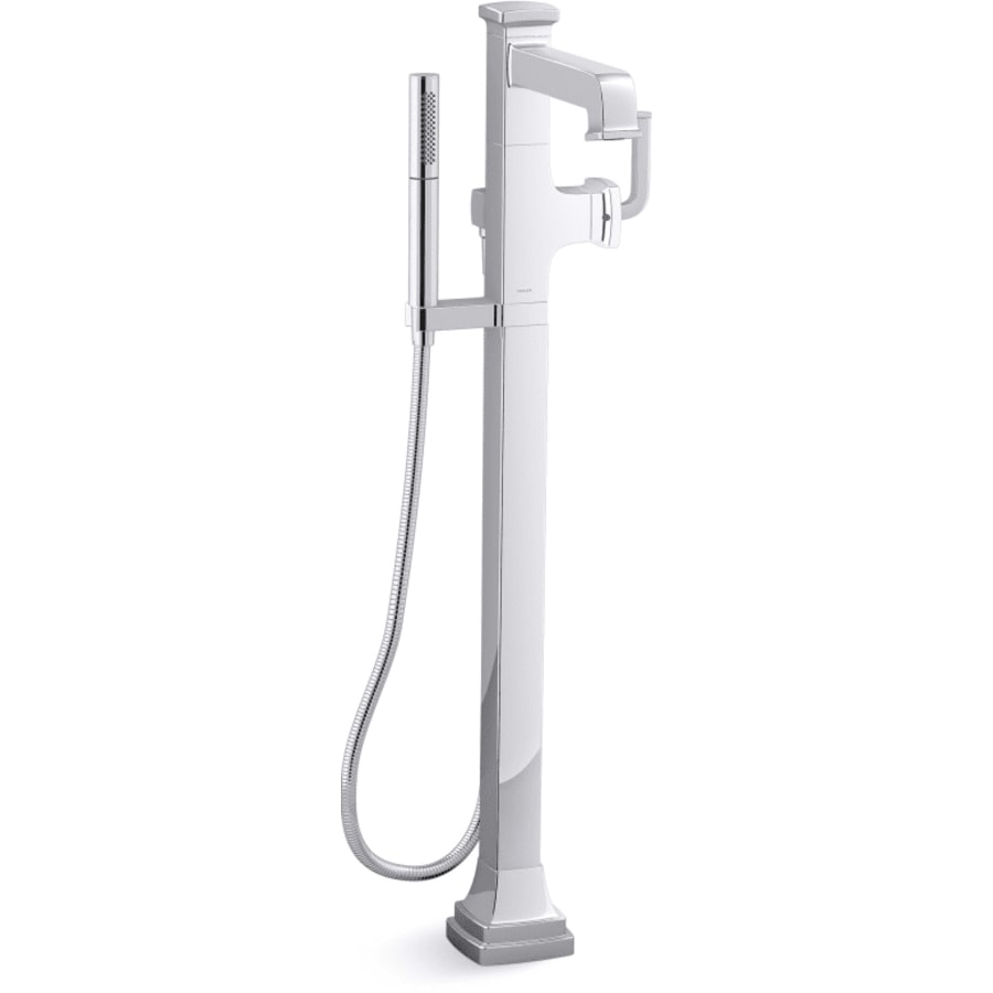 Riff Floor Mounted Tub Filler with Built-In Diverter - Includes Hand Shower