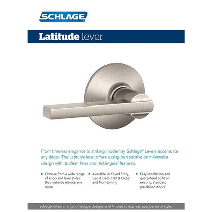 Latitude Satin Nickel Hall/Closet Door handle