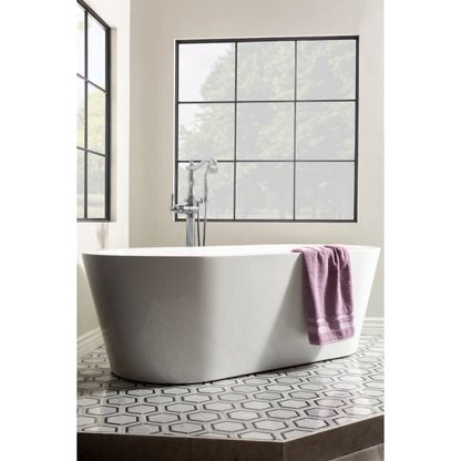 Cassidy Floor Mounted Tub Filler with Integrated Diverter and Hand Shower - Less Rough In