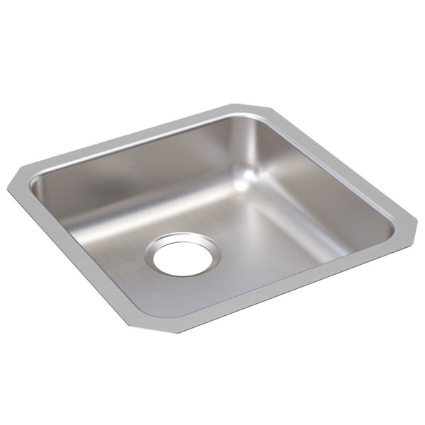 Lustertone™ Classic Single Bowl Kitchen Sink, Under Mount, ADA, 18-1/2 x 18-1/2 in, 5-3/8 in Bowl Depth, 18 ga Lustrous Satin Steel, Stainless
