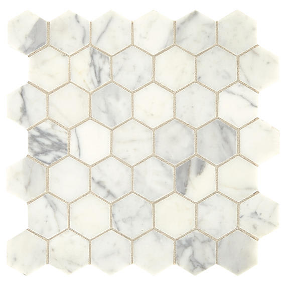 Marble Statuario Hexagon 2X2 Honed