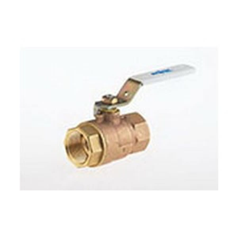 2-Piece Ball Valve, 2 in, FNPT, Standard Port, Plated Brass Ball, Bronze