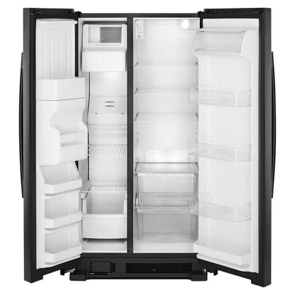 33" Width 21.4 cu. ft. Side by Side Refrigerator in Black