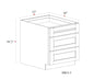 Drawer Base Cabinet - 12"W x 34- 1/2"H x 24"D - 3DRW