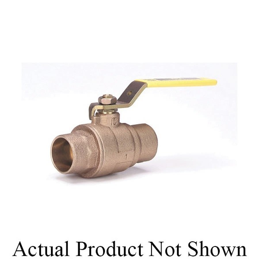 2-Piece Ball Valve, 2 in, C, Standard Port, Plated Brass Ball, Bronze