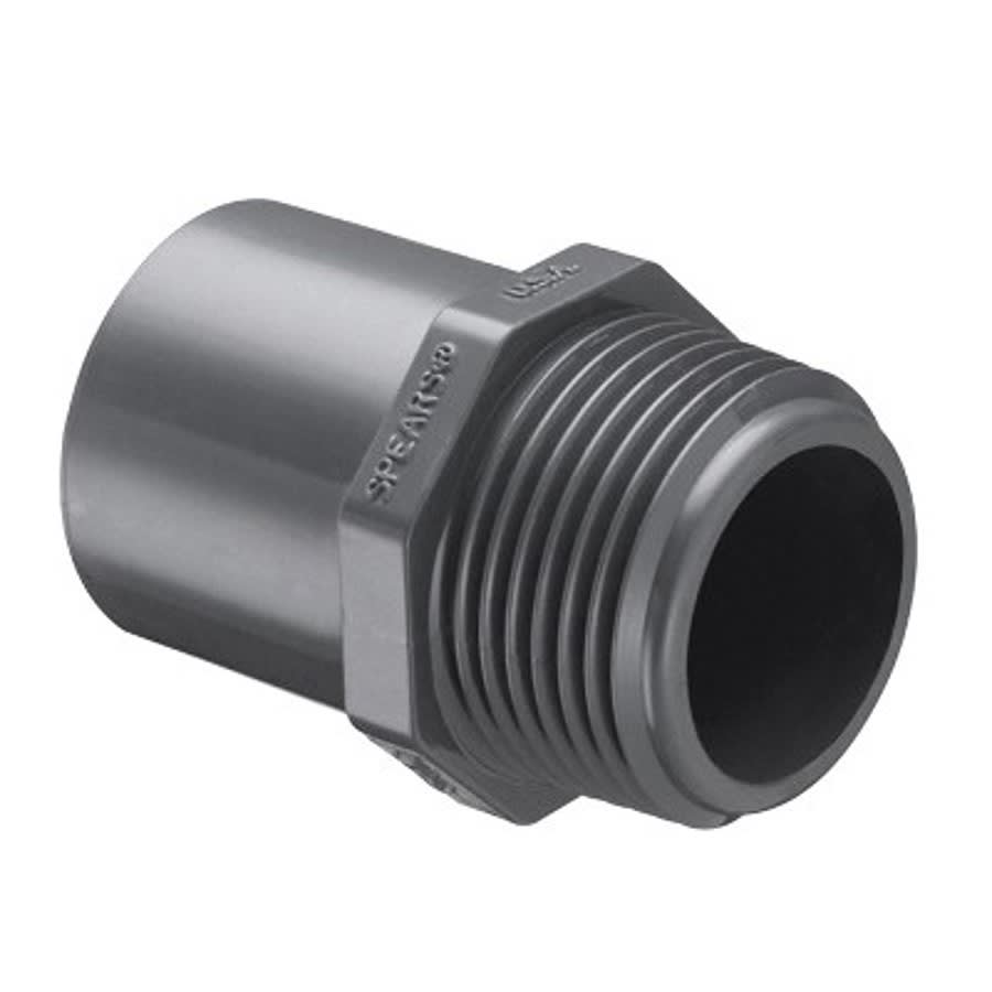Male Adapter, 1 in, Spigot x MNPT, SCH 80/XH, PVC