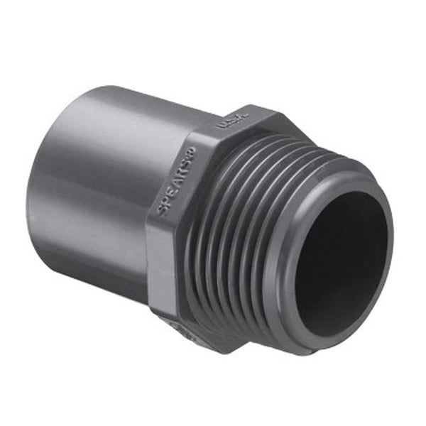 Male Adapter, 2 in, Spigot x MNPT, SCH 80/XH, PVC
