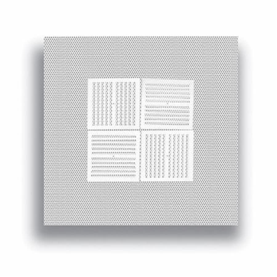Lay-In Fixed Perforated Face Diffuser, 4-Way, Steel, White