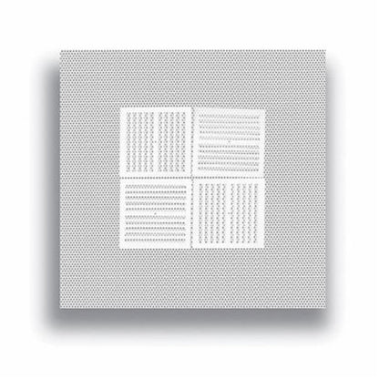 Lay-In Fixed Perforated Face Diffuser, 4-Way, Steel, White