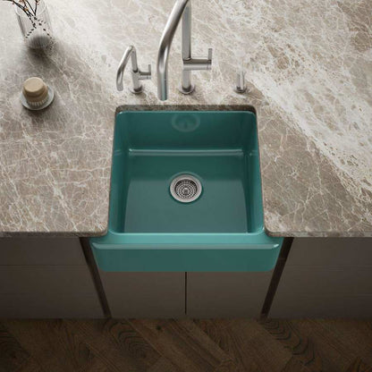 Whitehaven 23-1/2" Self-Trimming Farmhouse Single Basin Enameled Cast Iron Kitchen Sink
