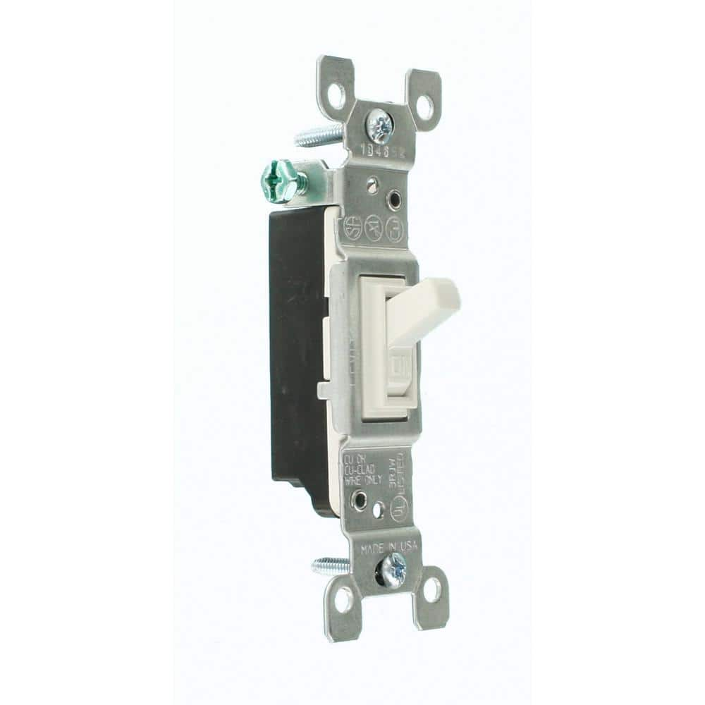 15 Amp Single-Pole Toggle Light Switch, White