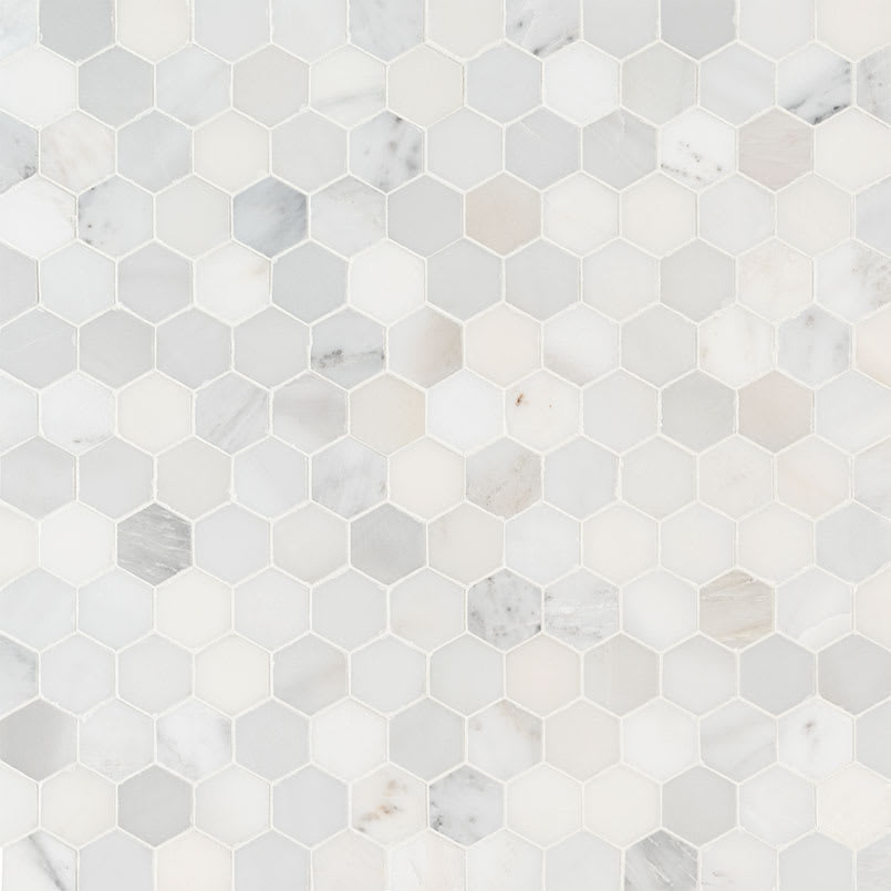 Arabescato Carrara 2" Hexagon Mosaic Tile