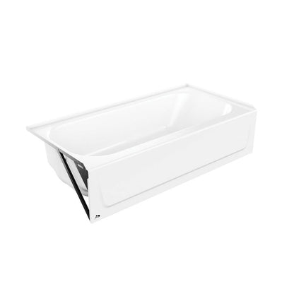 BootzCast Alcove Tub, ADA, 60 x 30 x 14-1/4 in, Left Hand Drain, White