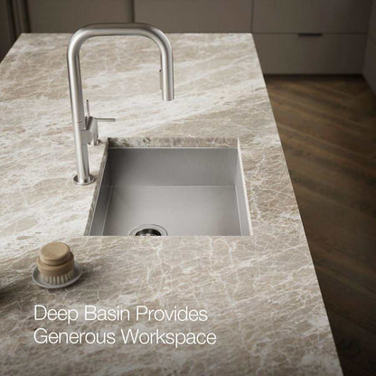 Vault 25" Single Basin Top-Mount/Under-Mount 18-Gauge Stainless Steel Kitchen Sink with SilentShield