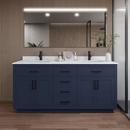 Beckett Double Bathroom Vanity with Toe Kick - 72W x 35H x 22D