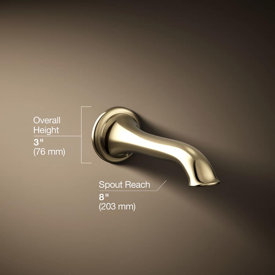 Artifacts Non Diverter Wall Mounted Tub Spout with Flare Design