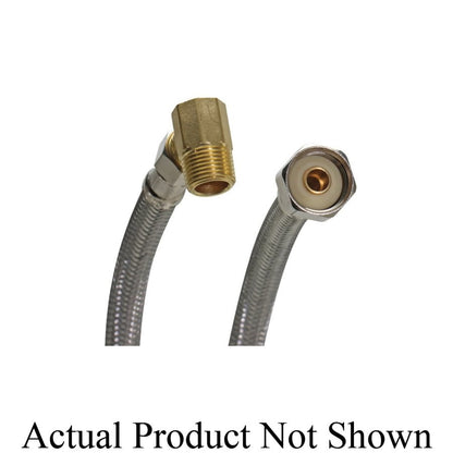 Flexible Water Supply, 3/8 x 1/2 in, Comp x FNPT, 72 in L, Stainless Steel