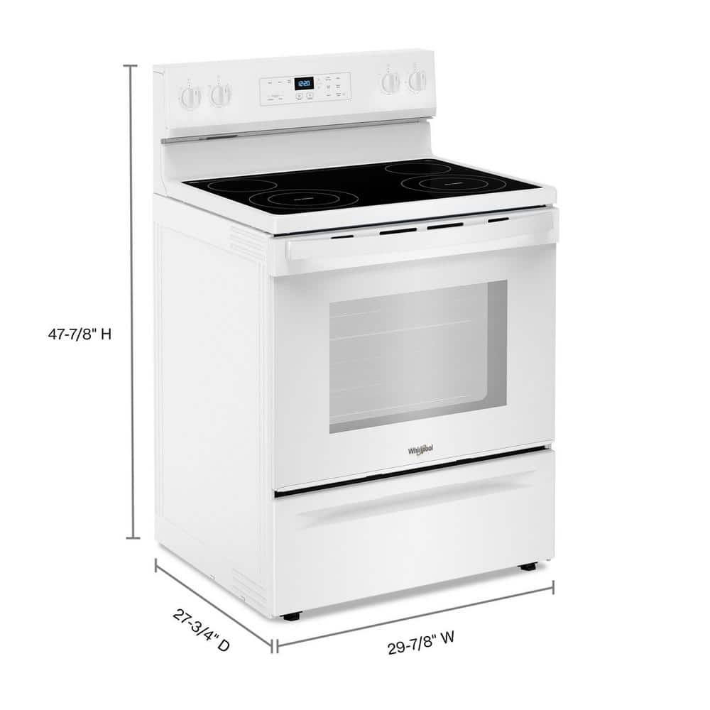 30 in. 4 Element Freestanding Electric Range in White