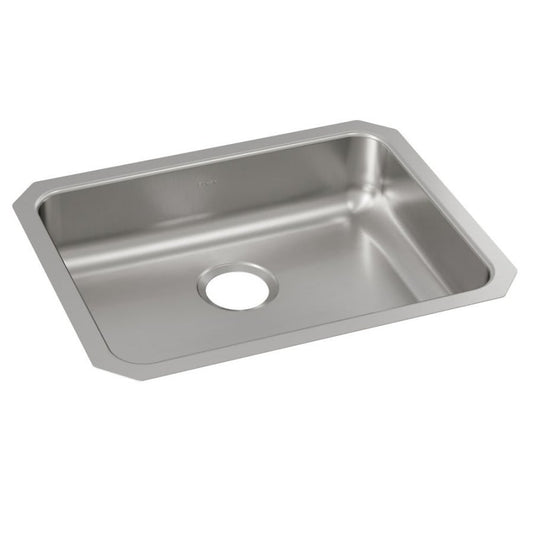 Lustertone™ Classic Single Bowl Kitchen Sink, Under Mount, ADA, 23-1/2 x 18-1/4 in, 5-3/8 in Bowl Depth, 18 ga Lustrous Satin Steel, Stainless