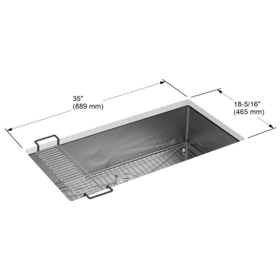 Strive 35" Single Basin Undermount 16-Gauge Stainless Steel Kitchen Sink with SilentShield with Accessories Included