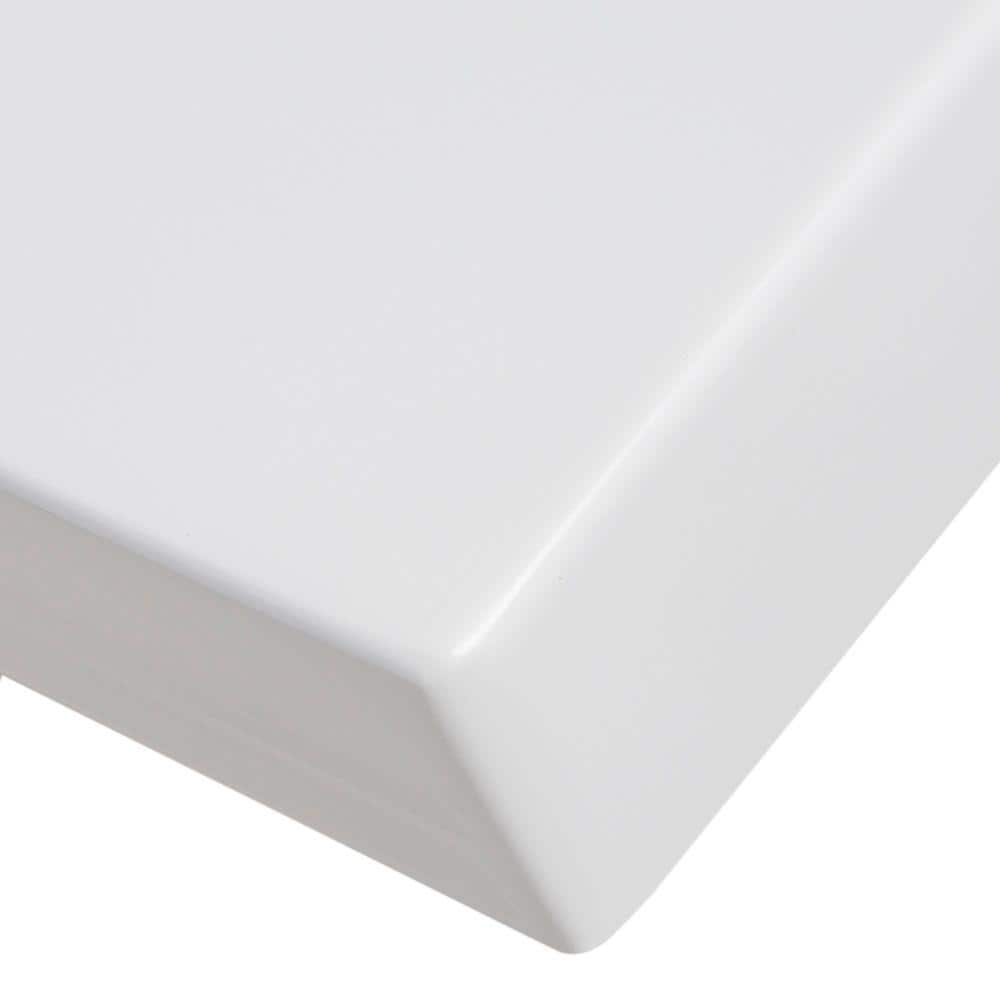 37 in. W x 22 in. D Cultured Marble White Rectangular Single Sink Vanity Top in White