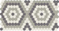 Unglazed Mosaics Ice White/Black/Light Smoke Hexagon 1X1 Matte