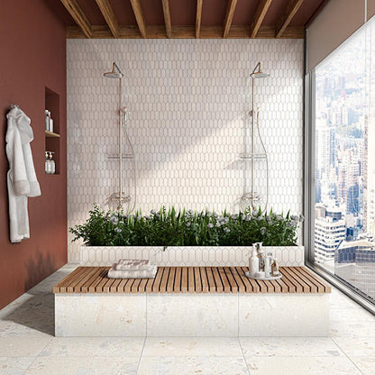Luminique Arctic White Rectangle, Fluted 12X24 Glossy