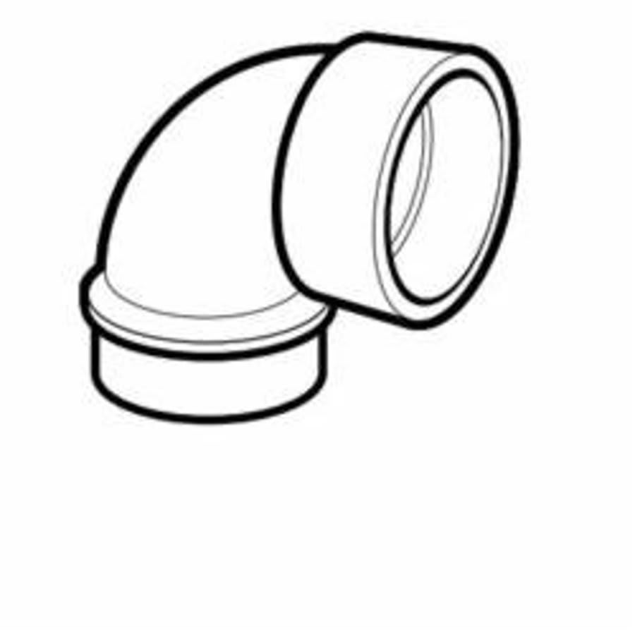 DWV Street Vent 90 deg Elbow, 2 in, Spigot x Hub, ABS