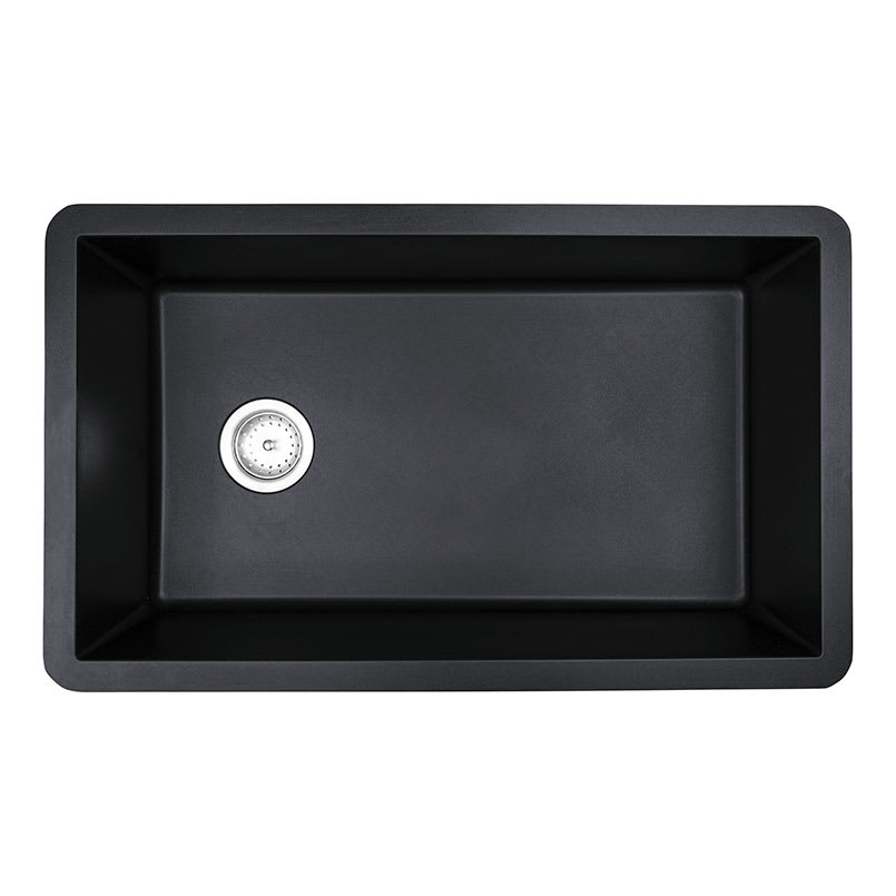 33 in. Drop-in/Undermount 1-Hole Single Bowl Matte Black