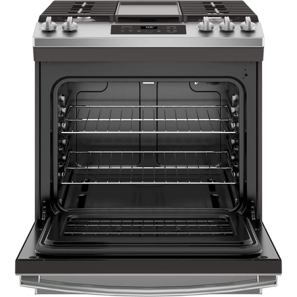 Ge® 30" Slide-In Front Control Gas Range