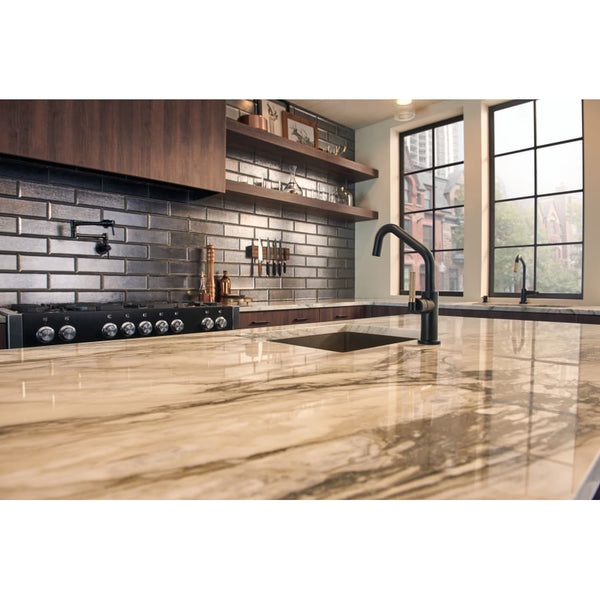 Litze Single Handle Angled Spout SmartTouch Pull Down Kitchen Faucet with Knurled Handle and On/Off Touch Activation - Limited Lifetime Warranty (5 Year on Electronic Parts)