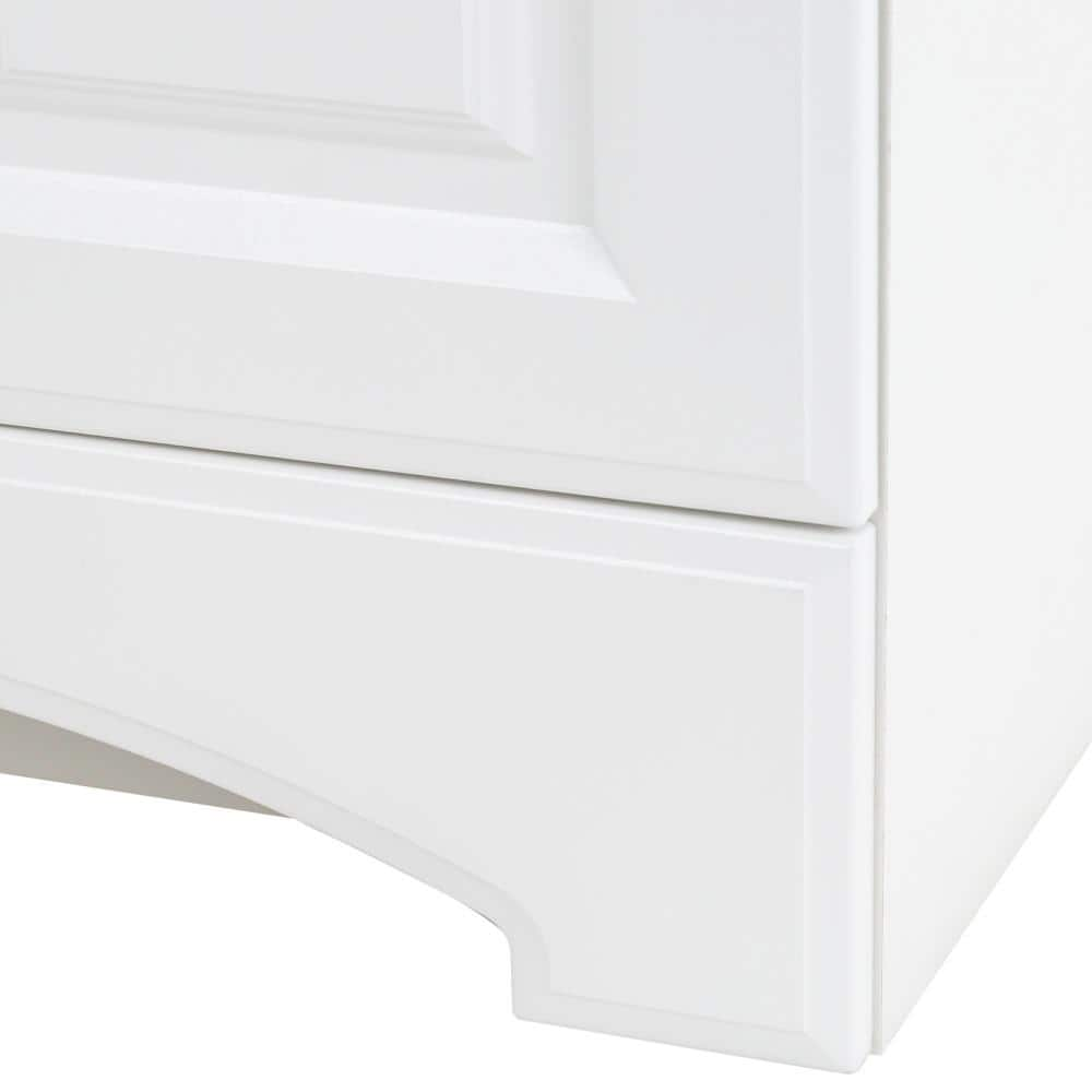 31 in. W x 19 in. D x 35 in. H Single Sink Freestanding Bath Vanity in White with White Cultured Marble Top