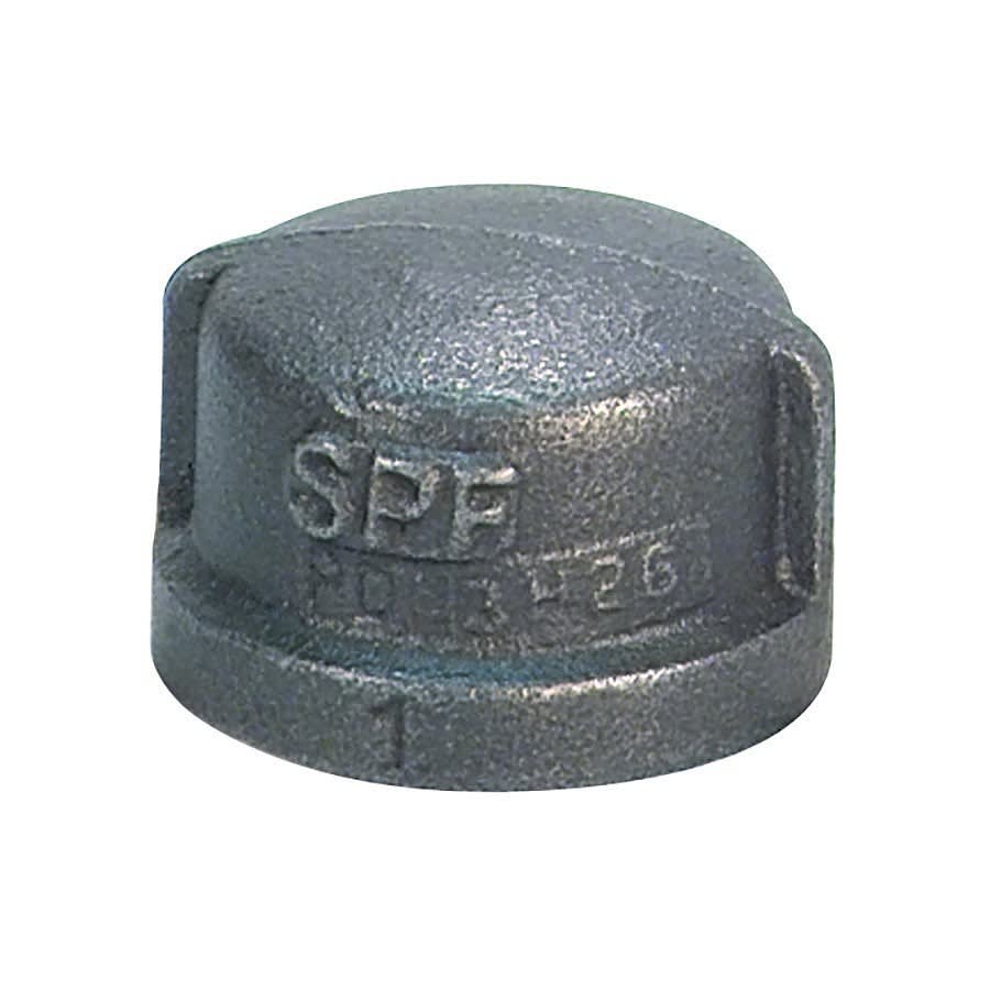 Cap, 1/8 in, FNPT, 150 lb, Malleable Iron, Black